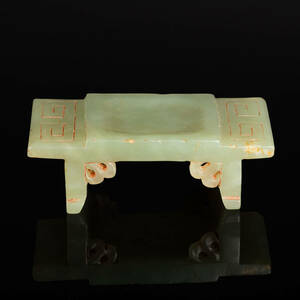 玉物 置物 筆 筆置 墨床 書道具 唐物 古玉 中国古美術 彫刻 時代物