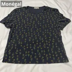 Monégal フラワープリントTシャツ ブラウス チュニック 半袖 ブラウス