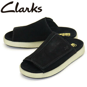Clarks (クラークス) 26175779 OverleighSlide オーバーレイ スライド Black Suede CL118UK7.5-約25.5cm