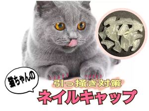 新品　シルバーラメ　ネイルキャップ　猫　ネコ　ネイル　キャップ　爪　爪対策　ひっかき対策　ひっかき　バリバリ　バリバリ対策