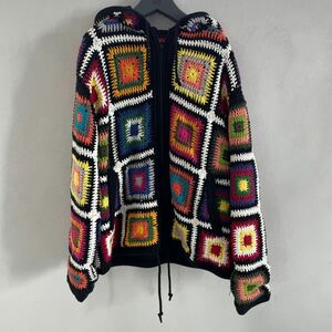 シュプリーム Crochet Hooded Zip Up Sweater・クロケット ジップアップ フーディートップス 20AW/M/Multicolor/マルチカラー/Supreme