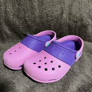 クロックス サンダル C12 18.5cm crocs クロックスキッズ ピンクパープル