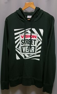 【VISION★ヴィジョン】VISION STREET WEAR スウェットパーカー黒L(XL位)☆送600円☆