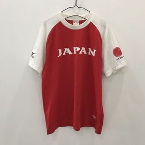 EI1531 実物 ミズノ JAPAN　日本代表 日本陸上競技連盟 JAAF 半袖 ポリシャツ Tシャツ レッド M