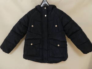 zara kids ザラ キッズ 8 128㎝ 中綿 ジャンパー フード 紺 ジップアップ ボタン(33)