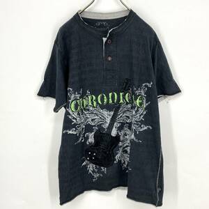 S MODERN CULTURE Tシャツ ブラック ヘンリーネック 半袖 リユース ultramto ts1343