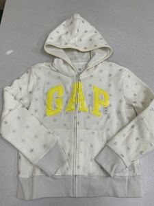 ★ＧＡＰ★新品★ロゴパーカー★１６０★フリース★白★星★ギャップ★正規店★ジップアップ★人気のタイプ21★3-3