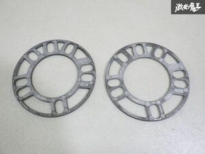 【ネコポス】 社外 ホイール スペーサー 4穴 5穴 4H 5H マルチ PCD 100 114.3 ハブ径 約76mm 厚さ 約5mm 2枚セット アルミ 即納 棚24-3