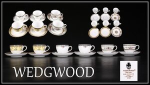 【吉】CJ332 【WEDGWOOD】 ウェッジウッド 色絵 カップ＆ソーサー 3種 6組 12点セット／美品！