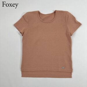 良品 DAISY LIN PARIS デイジーリンパリ　FOXEY フォクシー ニット セーター セ・クール トップス ロゴプレート 40 アンティークローズ