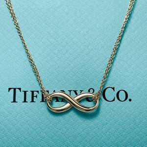 希少 ティファニー ダブルチェーン ルベドメタル インフィニティ ネックレス TIFFANY&Co. 40cm★786