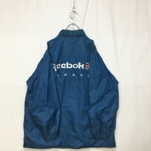 定番古着★Reebok/リーボック ナイロンジャケット コーチジャケット ブルー サイズL　90ｓ