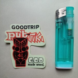 即決 ＧＯＯＤＴＲＩＰ ＰＵＢＴＩＫＩ ハワイステッカーシールウインドシールドオイルタンクヘルメットガレージガラスアメリカン雑貨 