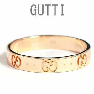 【グッチ】GUTTI アイコン 18金 K18 YG イエローゴールド リング 指輪 24号【正規箱付】