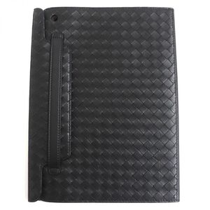 極美品▼BOTTEGA VENETA ボッテガヴェネタ イントレチャート レザー iPad アイパッドケース ブラック 第9世代 イタリア製