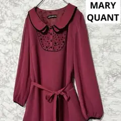 MARY QUANT マリークワント　膝丈ワンピース　ベルト　花柄　ドット柄