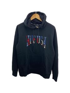 HUF◆UNIVERSITY P/O HOODIE/パーカー/S/コットン/BLK