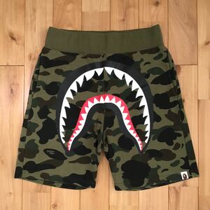 1st camo green シャーク ハーフパンツ Sサイズ a bathing ape BAPE shark shorts ショーツ エイプ ベイプ アベイシングエイプ 迷彩 2ja4