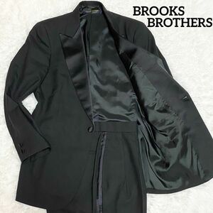 A90 BROOKS BROTHERS　ブルックスブラザーズ　タキシードセットアップ　ブラック　黒　A6表記　M相当　しつけ糸　フォーマル　絹　シルク　