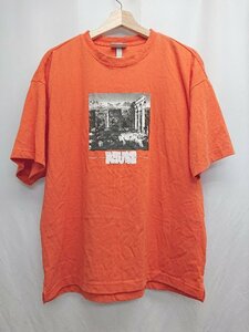 ◇ H&M エイチ アンド エム プリント 半袖 Tシャツ カットソー サイズEUR S US S CA P オレンジ メンズ P