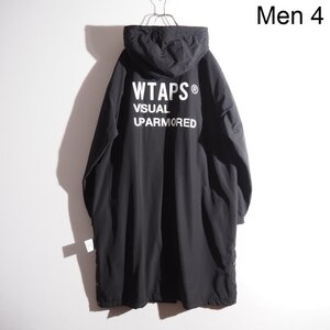 P5081P　▼WTAPS ダブルタップス▼　24AW VALLET COAT NYCO. GROSGRAIN バックロゴ ベンチコート ブラック 4/XL 242TQDT-JKM02 秋冬 rb