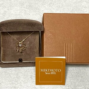 ☆【KJC】MIKIMOTO ミキモト　K18　アコヤ真珠　あこや　パール　デザイン　ネックレスペンダント　長さ約40㎝