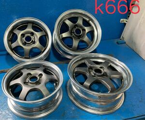 〈K666〉ホイール4本セット　SPARCO RACING 13インチ5J／14インチ6J オフセット+38／+40 PCD4H100 ハブ66mm／74mm ボルト穴13mm