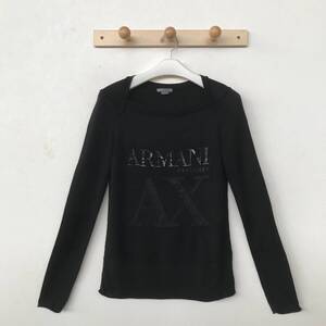 A|X ARMANI EXCHANGE アルマーニ エクスチェンジ メンズ BIGロゴ コットン×レーヨンニット セーター 美品 size M