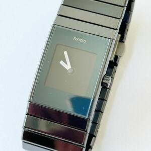 ◆ ラドー ダイヤスター RADO DIASTAR HIGH-TECH セラミック クォーツ 腕時計 196.0499.3 ボーイズ ウォッチ 純正ブレス ブラック スクエア