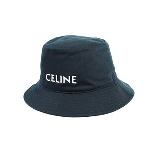 展示未使用 CELINE セリーヌ コットン ロゴ バケットハット メンズ