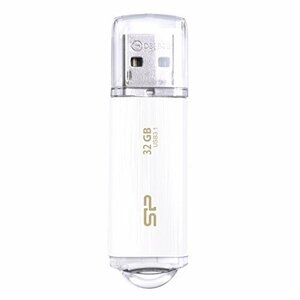 シリコンパワー USBメモリ 32GB USB3.1 & USB3.0 ヘアライン仕上げ Blaze B02 ホワイト SP032GBUF3B0