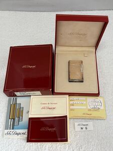 【133-41】1円〜 ST Dupont デュポン ライター 火花確認済み 喫煙 喫煙具 シルバー 箱 保証書 取扱説明書付き 同梱不可