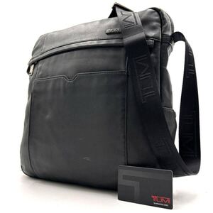 1円《 正規品・美品 》TUMI トゥミ ショルダーバッグ クロスボディ ビジネス メンズ オールレザー 本革 斜め掛け ブラック 黒 ロゴプレート