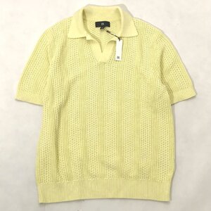 24ss【タグ付・新品】BANANA REPUBLIC Giorgio Linen-Cotton Sweater Polo sizeL スキッパーポロシャツ バナナリパブリック バナリパ