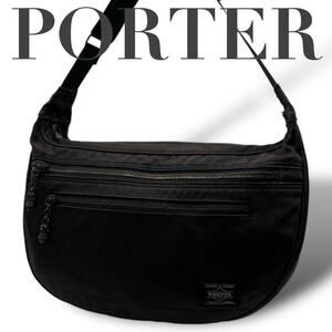 PORTER ポーター　ショルダーバッグ　ブラック　黒　ハーフムーン　三日月