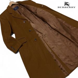 美品/L相当●定価20万 BURBERRY バーバリー 極上カシミヤ！超ロング丈 チェスターコート 裏地総柄ホースロゴ 46 ブラウン メンズ 入手困難