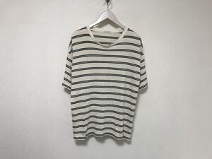 本物ジャーナルスタンダードJOUNALSTANDARDコットンヘンプボーダー柄半袖Tシャツメンズビジネススーツアメカジミリタリーサーフ白S