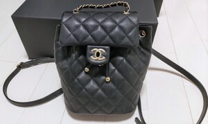 新品 本物【百貨店購入】CHANEL シャネル マトラッセ バックパック黒 キャビアスキン ☆ バッグ チェーンバッグ リュック 《付属品完備》