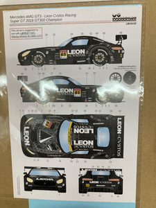 LB24102:1/24 メルセデス AMG GT3 (LEON Cvstos Racing) No.65 Super GT 2018 チャンピオン 水転写デカールLB24102