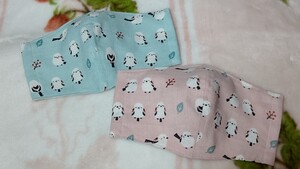 ハンドメイド☆ちゃんこいシマエナガの立体マスク☆2枚組み♪