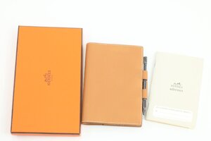 HERMES エルメス アジェンダGM 〇X刻印 1994年 シルバー金具 ブラウン系 手帳カバー アドレス帳 3937-B