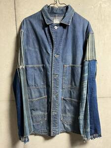 50s ヴィンテージ レア GO-PFOR デニム カバーオール BONUM ボナム リメイク チョアコート CHORE COAT インディゴ デニム INDIGO DENIM 44