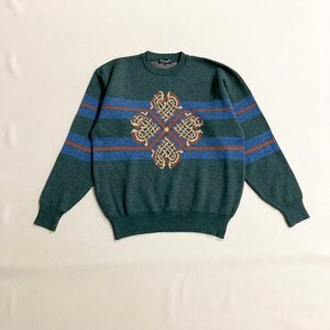 ★vintage Christian Dior MONSIEUR クリスチャンディオールムッシュ ニット トップス グリーン系 サイズM メンズ 0.4㎏★