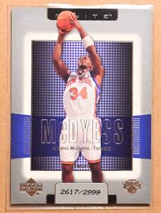 ANTONIO MCDYESS (アントニオ・マクダイス) 2003 FINITE 2999枚限定 トレーディングカード 【NBA,ニューヨークニックス,NEW YORK KNICKS】