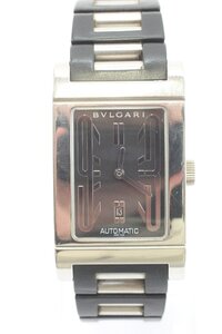 BVLGARI ブルガリ レッタンゴロ RT45S 自動巻き デイト 黒文字盤 メンズ 腕時計 稼働品 3810-HA