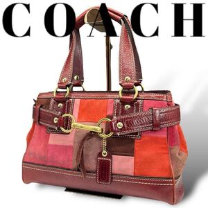 COACH パッチワーク ハンプトンズ ハンドバッグ　モザイク キャリーオール 10299 肩掛け