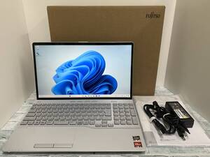 【超美品】富士通 LIFEBOOK AH50/H1 ■AMD Ryzen 7 5700U @ 1.80GHz■メモリ16GB+SSD256GB+DVD■15.6型FHD■Win11【送料無料】◎N6J805