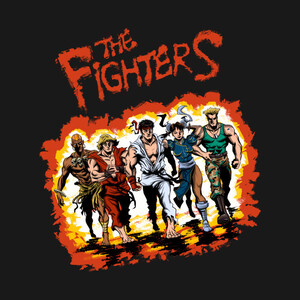 【ロングTシャツ】　『THE FIGHTERS』　ストリートファイター　ストⅡ　S／M／L／XL