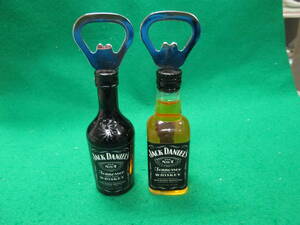 未使用 2個セット ジャックダニエル ボトル型 マグネット 栓抜き 検索用：ウイスキー ミニボトル JACK DANIEL