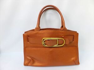 即決 正規品 フルラ ハンドバッグ トートバッグ 鞄 オレンジ レディース ゴールド金具 FURLA